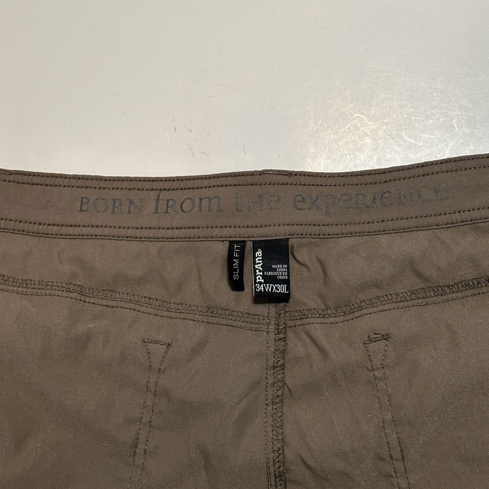 Prana Nylon Pants Mens Size 34 x 30 Slim Fit Chino Breathable Hiking Clothes - Picture 6 of 11